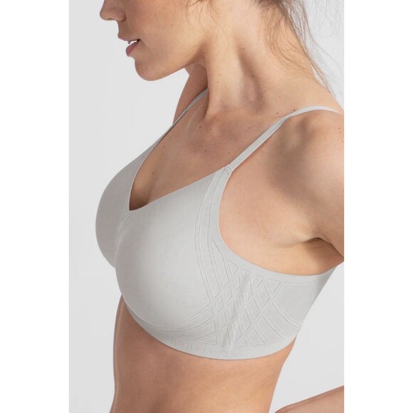 Honeylove Silhouette Bra lwbr0201 Size Large Wireless Moondust Gray - Picture 1 of 8